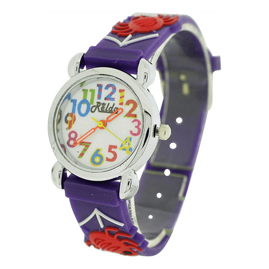 Relda Children's Big Number Spider Web Analog Watch-Watches-AfiLiMa Essentials