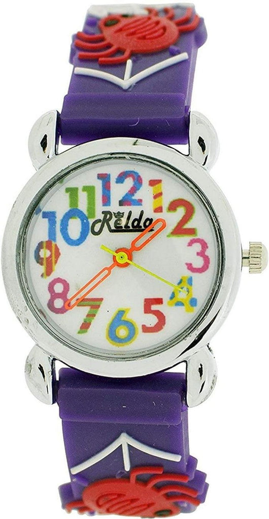 Relda Children's Big Number Spider Web Analog Watch-Watches-AfiLiMa Essentials