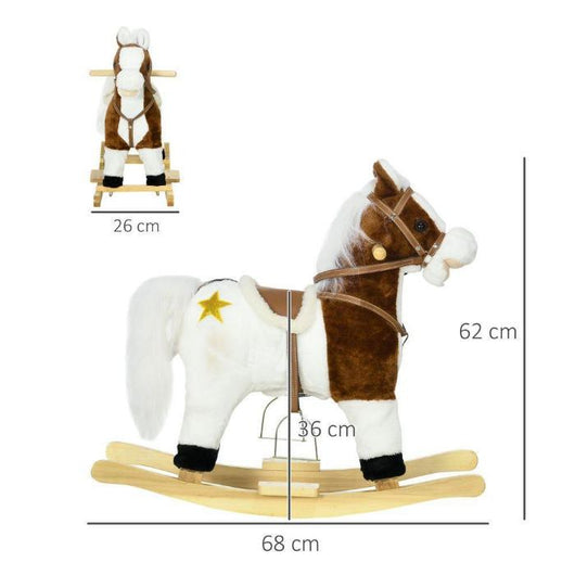 Rocking Horse with Music, Sound, Ride On Horse with Saddle for 3-6 Years-Rocking Horse-AfiLiMa Essentials