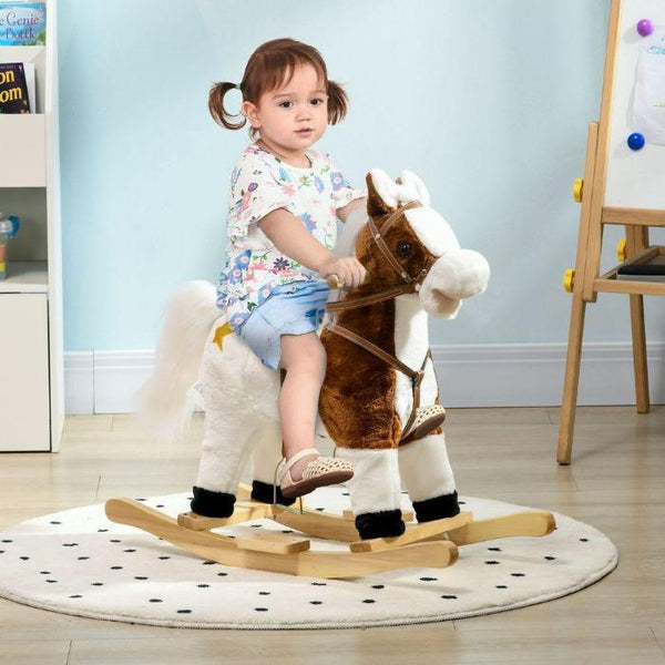 Rocking Horse with Music, Sound, Ride On Horse with Saddle for 3-6 Years-Rocking Horse-AfiLiMa Essentials