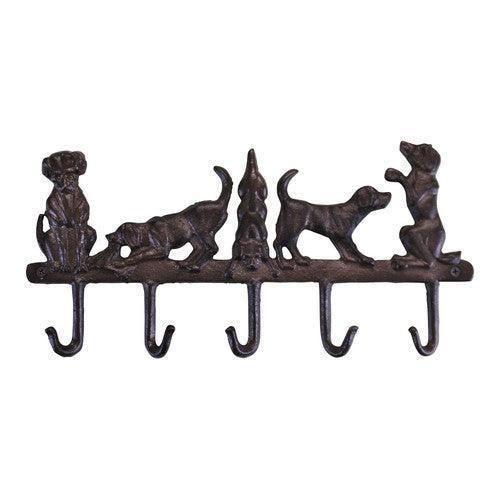 Rustic Cast Iron Dog Wall Hooks with 5 Playful Hooks for Stylish Storage-Decor-AfiLiMa Essentials