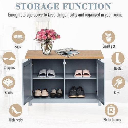 Rustic Storage Cabinet with Four Compartments.-Storage Cabinet-AfiLiMa Essentials