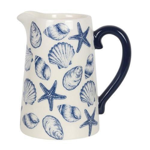 Seashell Ceramic Flower Jug-Flower Jug-AfiLiMa Essentials