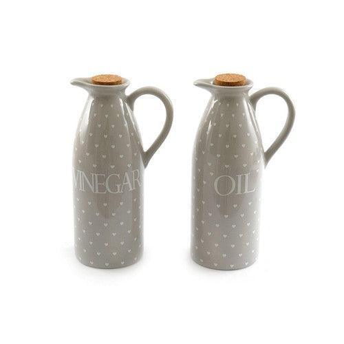 Set Of Two Heart Design Vinegar And Oil Pourers-Vinegar And Oil Pourers-AfiLiMa Essentials