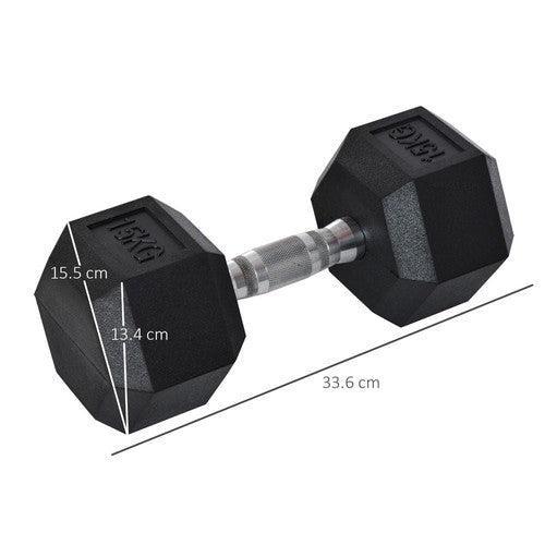 Single Rubber Hex Dumbbell - Home Gym Essential-Dumbebell-AfiLiMa Essentials