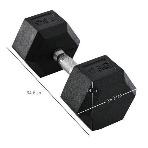 Single Rubber Hex Dumbbell Portable Hand Weights Home Gym-Dumbbells-AfiLiMa Essentials