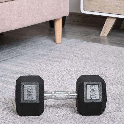 Single Rubber Hex Dumbbell Portable Hand Weights Home Gym-Dumbbells-AfiLiMa Essentials