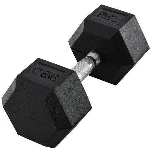 Single Rubber Hex Dumbbell Portable Hand Weights Home Gym-Dumbbells-AfiLiMa Essentials