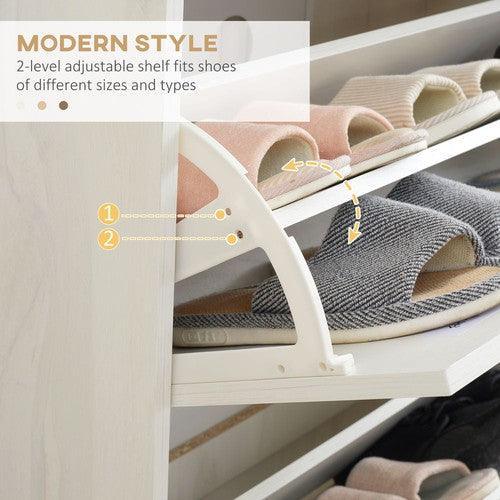 Slim Entryway Shoe Storage with 3 Flip Drawers-Storage Cabinet-AfiLiMa Essentials