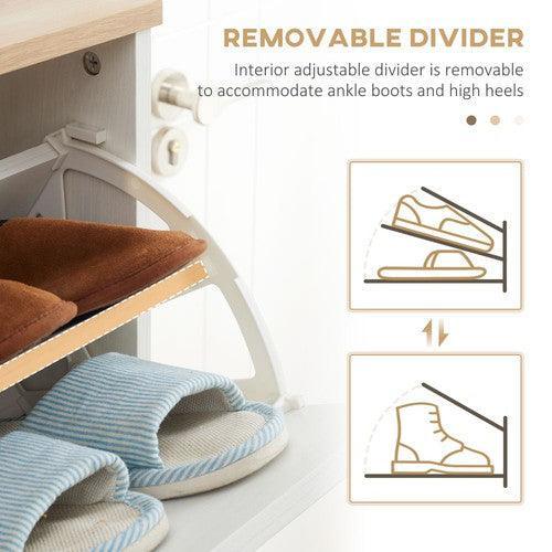 Slim Entryway Shoe Storage with 3 Flip Drawers-Storage Cabinet-AfiLiMa Essentials