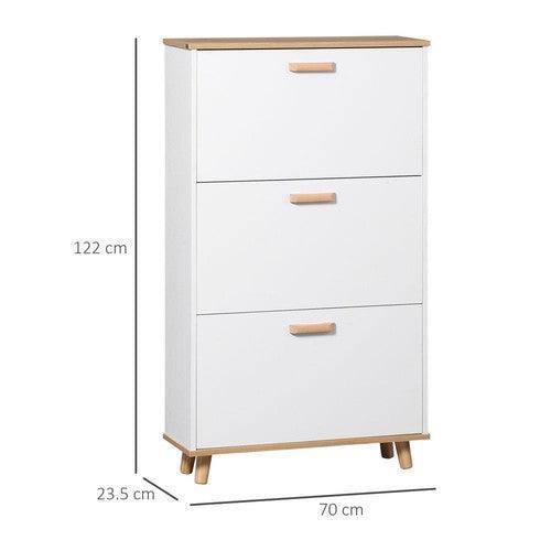 Slim Shoe Storage Cabinet with 3 Flip Drawers for Entryway Hallway-Storage Cabinet-AfiLiMa Essentials