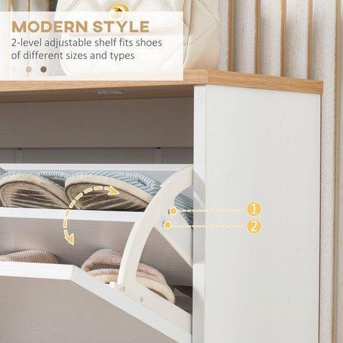 Slim Shoe Storage Cabinet with 3 Flip Drawers for Entryway Hallway-Storage Cabinet-AfiLiMa Essentials