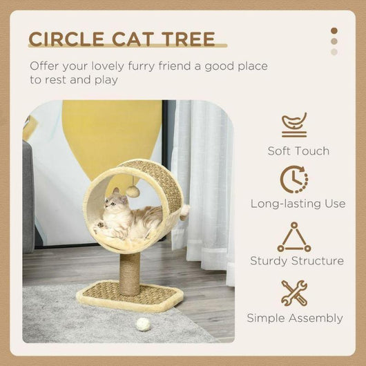 Small Cat Tree for Indoor Cats with Scratching Post, Tunnel, Toy-Cat Tree-AfiLiMa Essentials