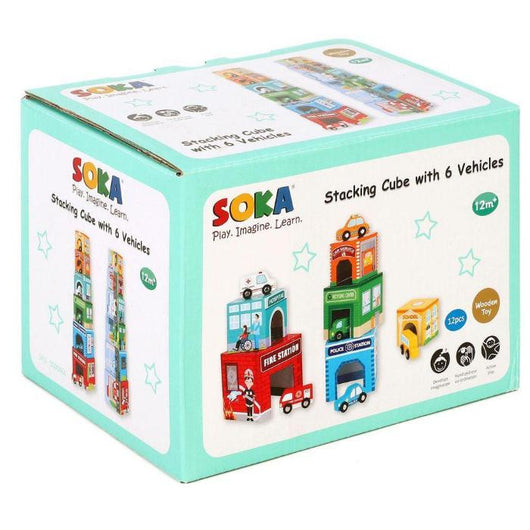 Stacking and Sorting Cubes Wooden Balancing Buildings & Vehicles 12m+-Toy-AfiLiMa Essentials