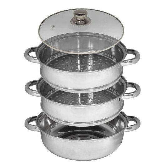 Stainless Steel Tree Tier Steamer for Healthy Cooking-Steamer and Rice Bowl-AfiLiMa Essentials