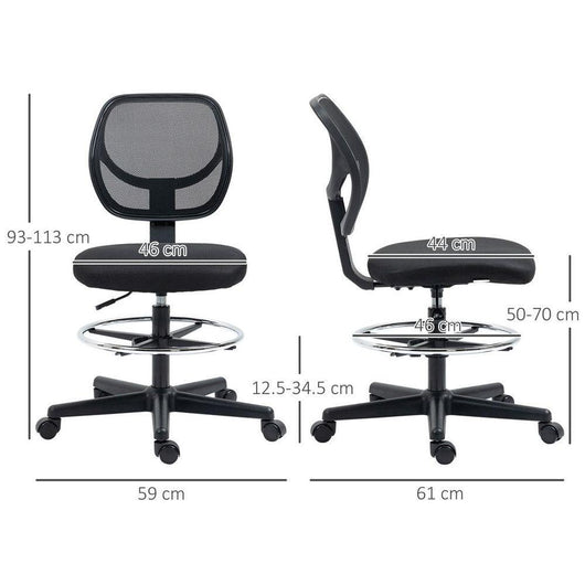 Tall Office Chair with Adjustable Footrest Ring-Office Chair-AfiLiMa Essentials