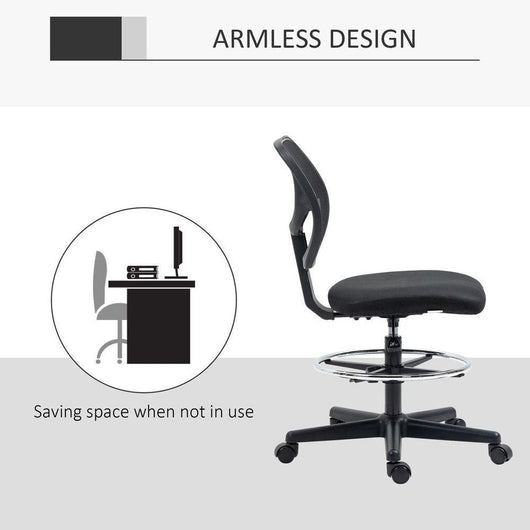 Tall Office Chair with Adjustable Footrest Ring-Office Chair-AfiLiMa Essentials