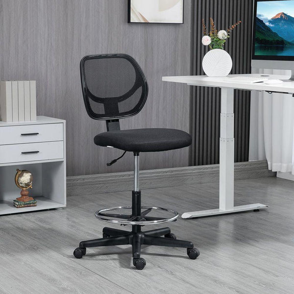 Tall Office Chair with Adjustable Footrest Ring-Office Chair-AfiLiMa Essentials