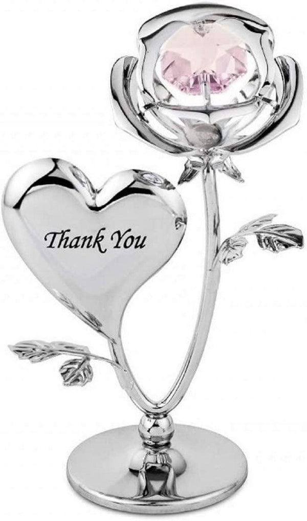 Thank You Rose Crystal Ornament with Swarovski Elements with Pink Crystal, Gift Boxed-Decor-AfiLiMa Essentials