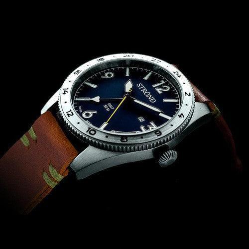 The all 316 grade stainless with blue dial 24h GMT watch-Watches-AfiLiMa Essentials