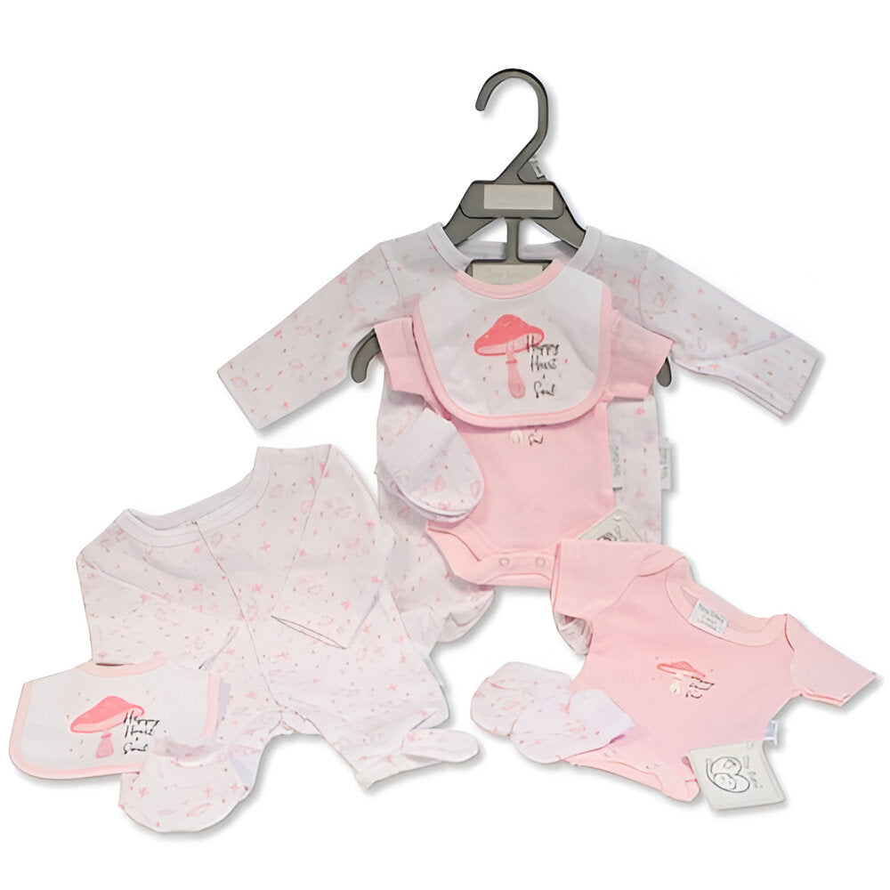 Tiny & Premature Baby Girl 4 Piece Sleepsuit Set Happy Heart & Soul