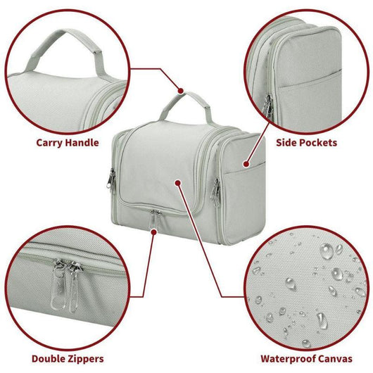 Toiletry Bag Light Grey-Toiletry Bag-AfiLiMa Essentials