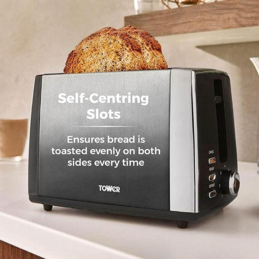 Tower Infinity Ombre Graphite 900W 2 Slice Toaster-Toaster-AfiLiMa Essentials