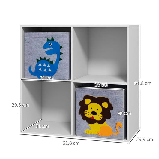 Toy Organiser with Two Non-Woven Fabric Drawers for Bedroom - White-Toy Chests-ZONEKIZ-AfiLiMa Essentials