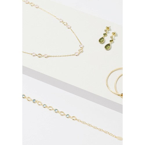 Tuscany Gemstone Drop Earring Gold Rose Quartz-Jewellery & Accessories - Earrings-LATELITA-AfiLiMa Essentials