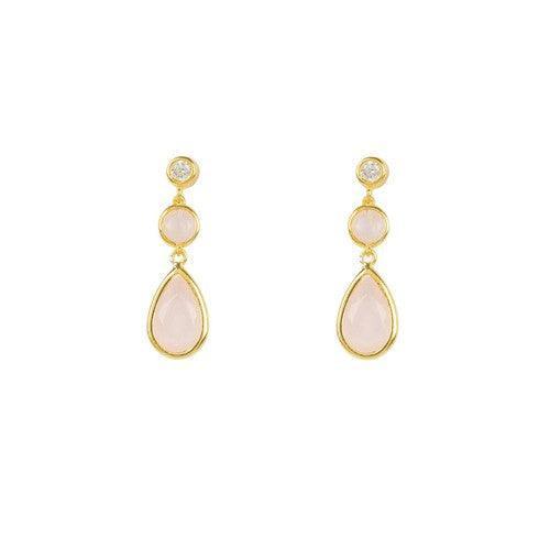 Tuscany Rose Quartz Drop Earrings-Jewellery & Accessories - Earrings-AfiLiMa Essentials