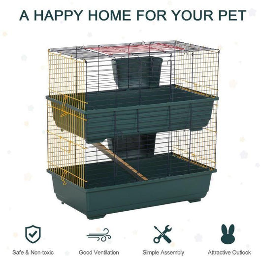 Two-Story Small Animal Cage Habitat with Accessories-Small Animal Gage-AfiLiMa Essentials