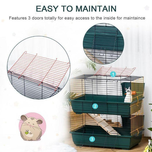 Two-Story Small Animal Cage Habitat with Accessories-Small Animal Gage-AfiLiMa Essentials