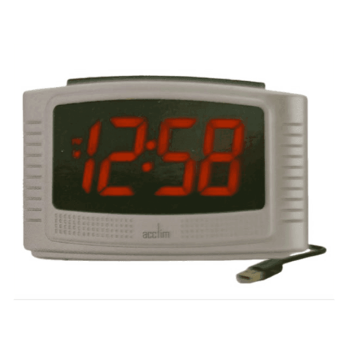 USB-Powered Digital Alarm Clock in White-Alarm Clock-AfiLiMa Essentials