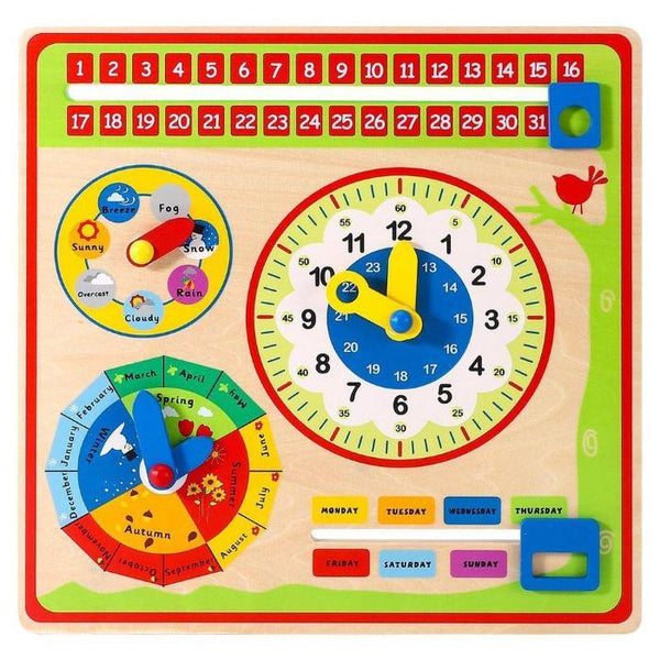 Wall-Mounted Magnetic Wooden Calendar and Weather Board, Toy-Toy-AfiLiMa Essentials