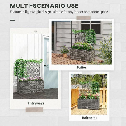 Weatherproof PE Rattan Garden Planter Box-Planter Box-AfiLiMa Essentials