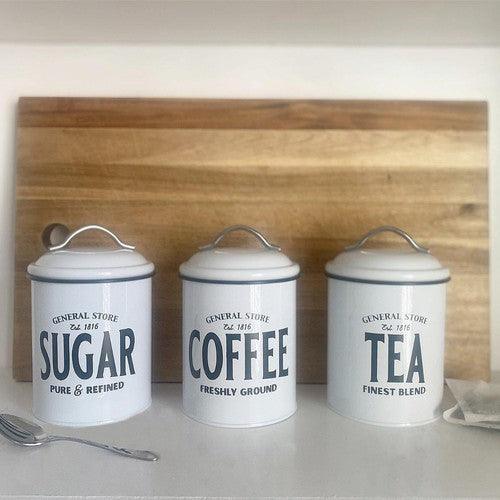 White General Store Tea Coffee Sugar Set-Tableware-AfiLiMa Essentials