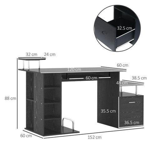 Wood Computer Desk Drawer Shelf for Home Office-Computer Desk-AfiLiMa Essentials