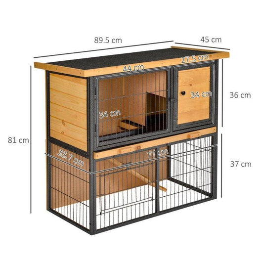 Wood metal Rabbit Hutch Elevated Pet House Outdoor-Small Animal Gage-AfiLiMa Essentials