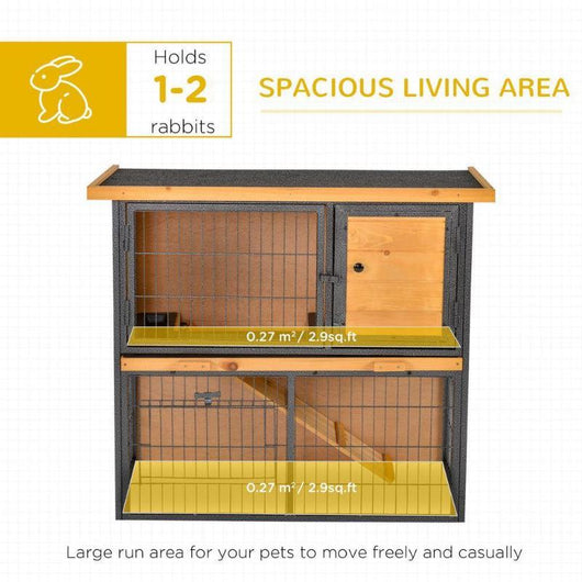 Wood metal Rabbit Hutch Elevated Pet House Outdoor-Small Animal Gage-AfiLiMa Essentials