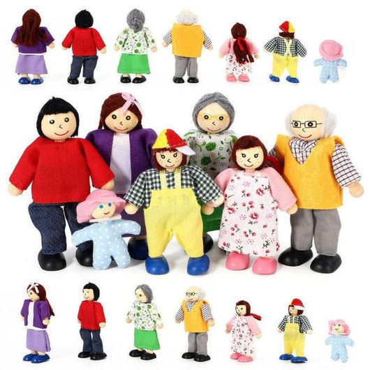 Wooden Happy Family Dolls Pretend Role Play Toy Set-Toy-AfiLiMa Essentials