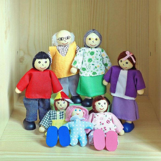 Wooden Happy Family Dolls Pretend Role Play Toy Set-Toy-AfiLiMa Essentials