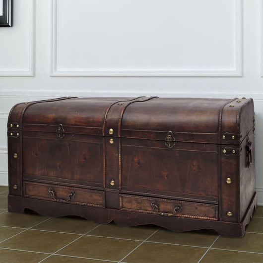 Wooden Treasure Chest Large Brown-vidaXL-AfiLiMa Essentials